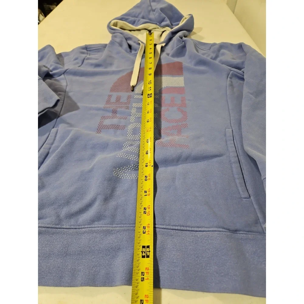 The North Face Hoodie Womens Large Blue Long Sleeve Logo Sweatshirt (629